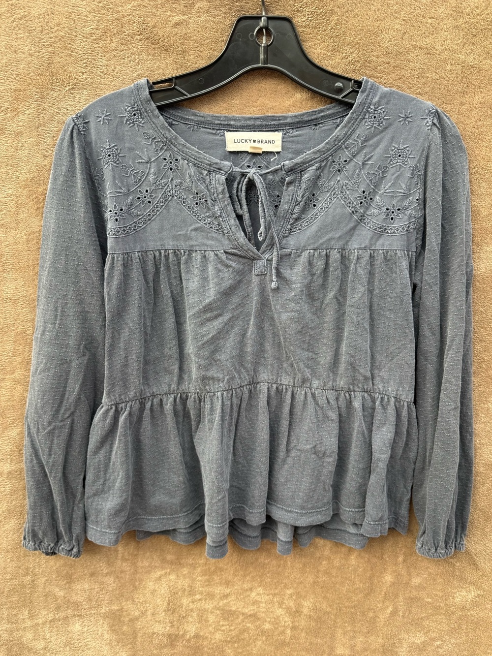 Lucky Brand Embroidered Peasant Top